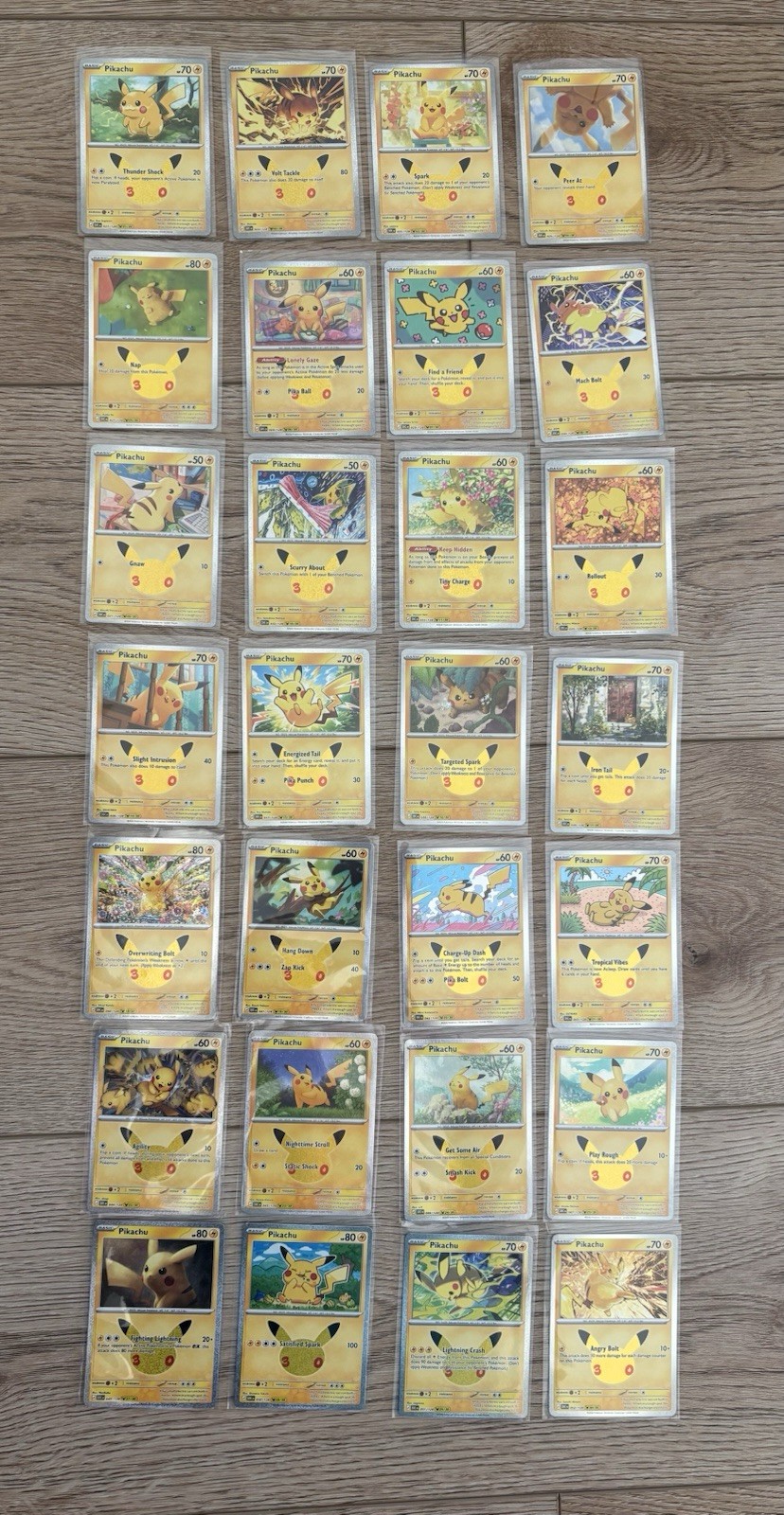 Pokemon 30th Anniversary  Pikachu 28 Of 30 Set Missing 12 & 26