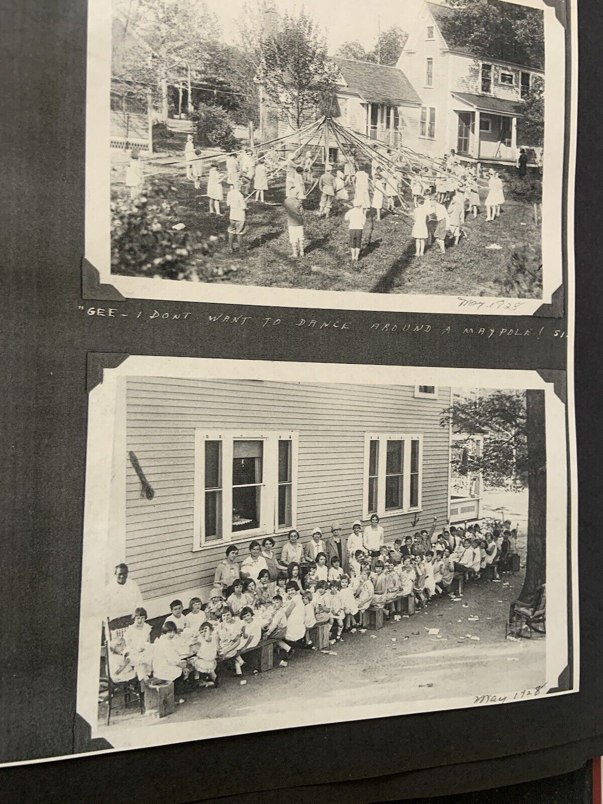 Large Antique 1920s-1946 WW2 Scrapbook Europe US Photos School, Family (details)