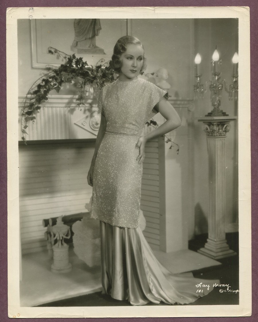 FAY WRAY Stunning Roaring 1920's Luxurious Flapper Girl Gown Glamour Photo J853