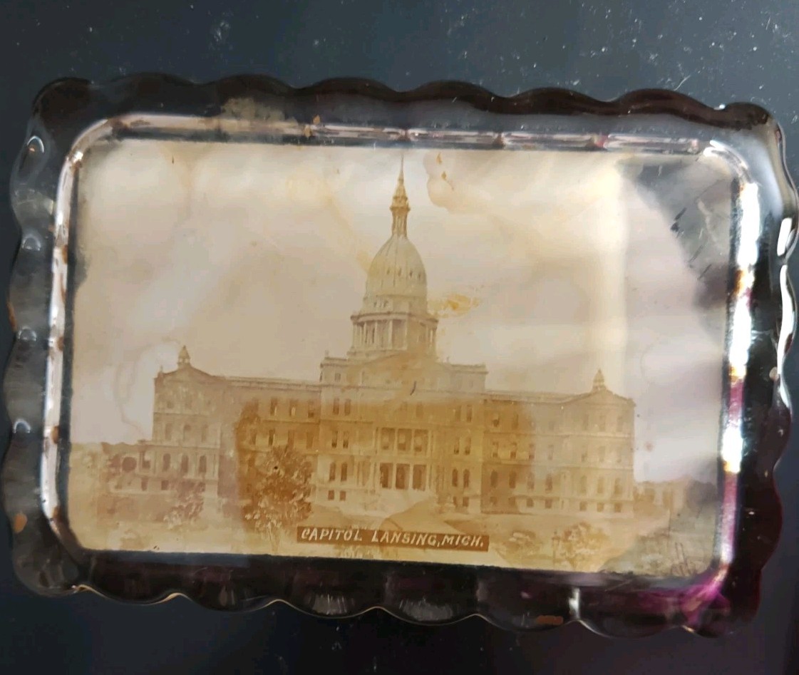 Vintage Late 1800 Michigan State Capitol Paperweight