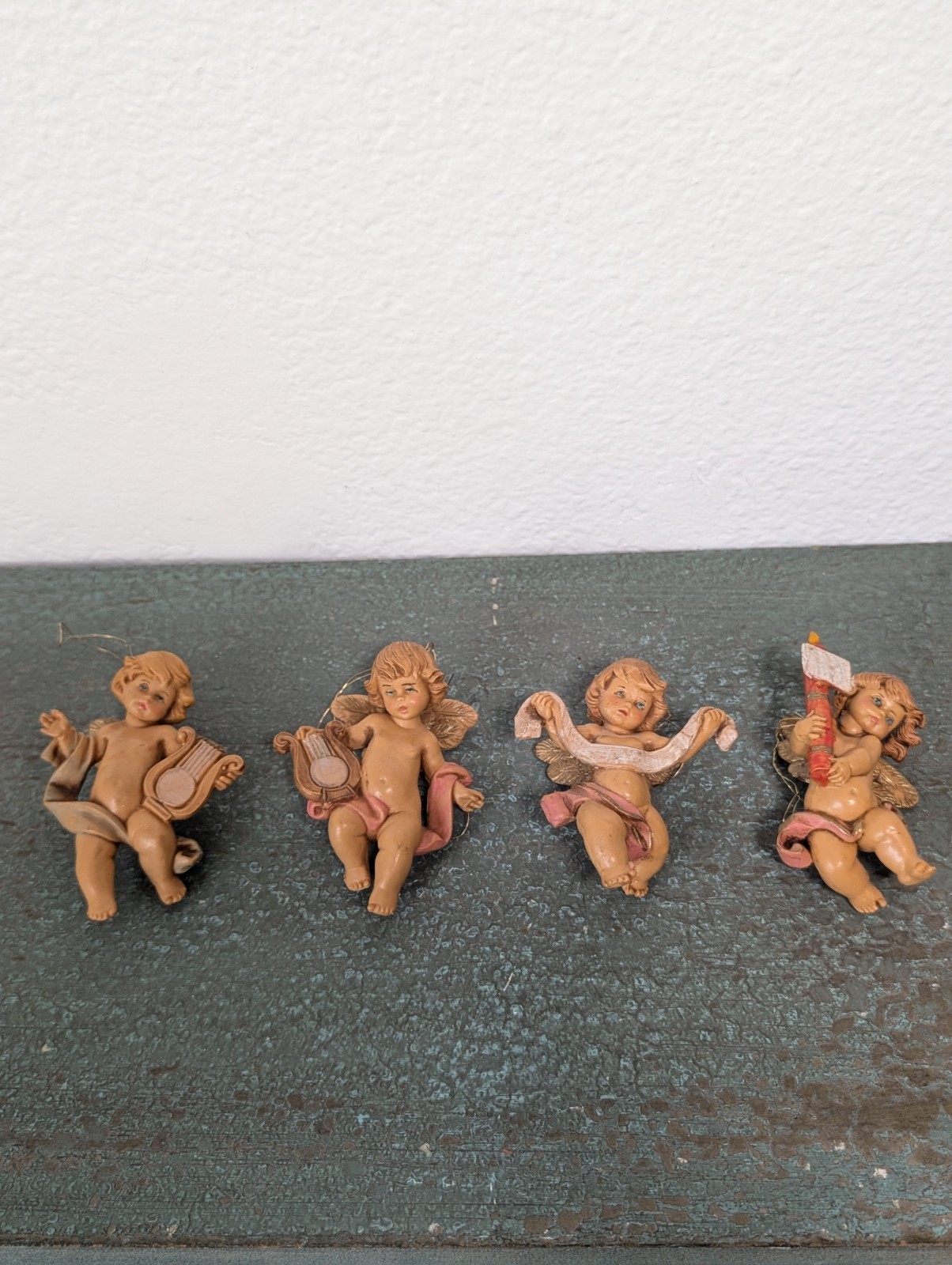 Lot of 4 - Vtg Fontanini Depose Angel Cherub Ornaments Italy E Simonetti ~2.5\