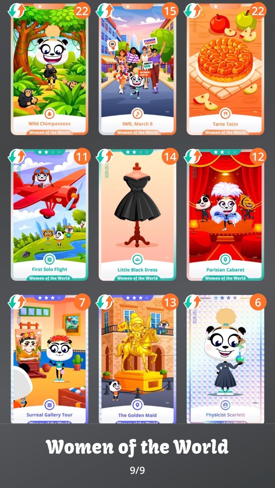 Wewards Collection Digital Card Complete Chapter Women of the World 1-9