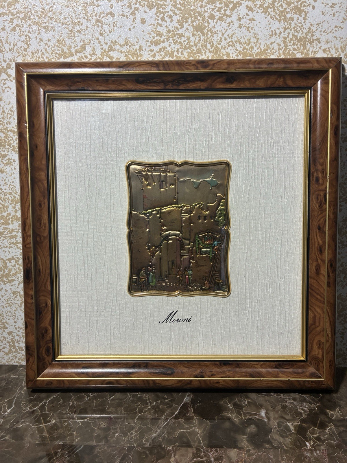 Vintage Creazioni Artistiche Wood Frame Miniature Artworks. Made in Italy Moroni