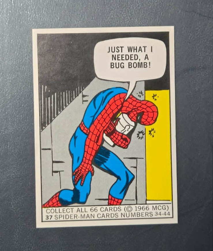 1966 Donruss Marvel Superheroes #37 Bug Bomb SUPER HIGH GRADE - RARE Spider-Man