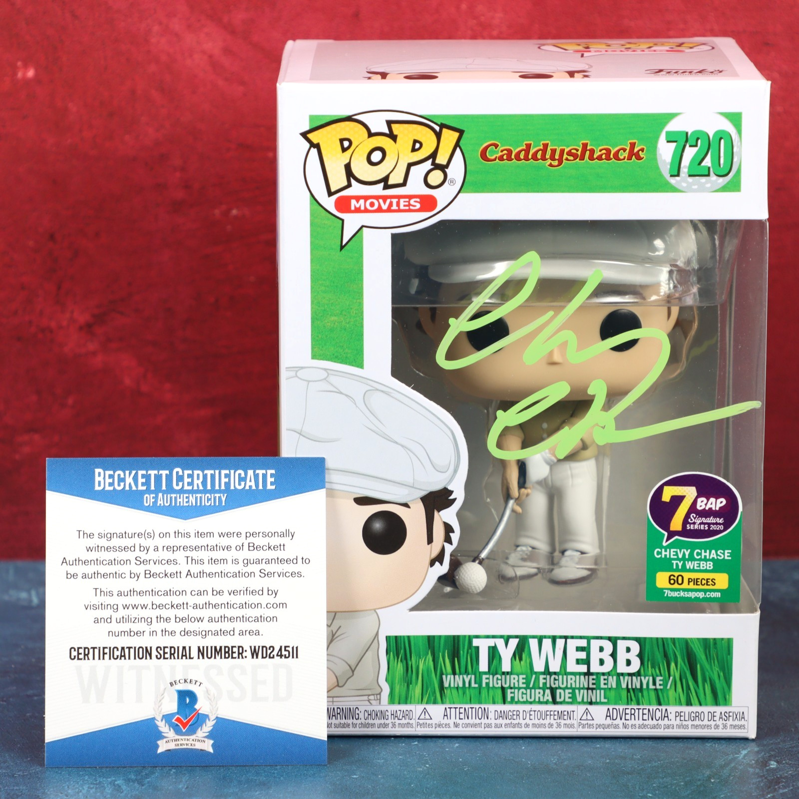 Chevy Chase Caddyshack Signed Funko 720 Ty Webb 7BAP LE 60 Beckett COA Protector