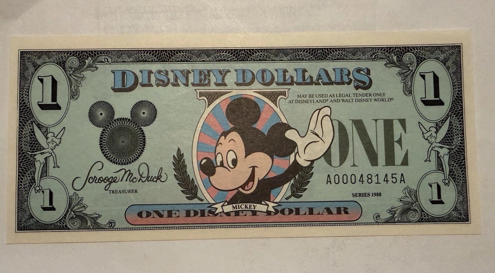 Disney Dollar 1988 Low Serial# Uncirculated + Steamboat Willie LE150 Coin Lot.