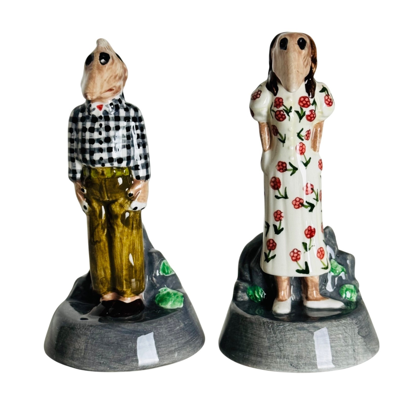 Beetlejuice Vintage 2001 Barbara and Adam Stretch Face Salt and Pepper Shakers