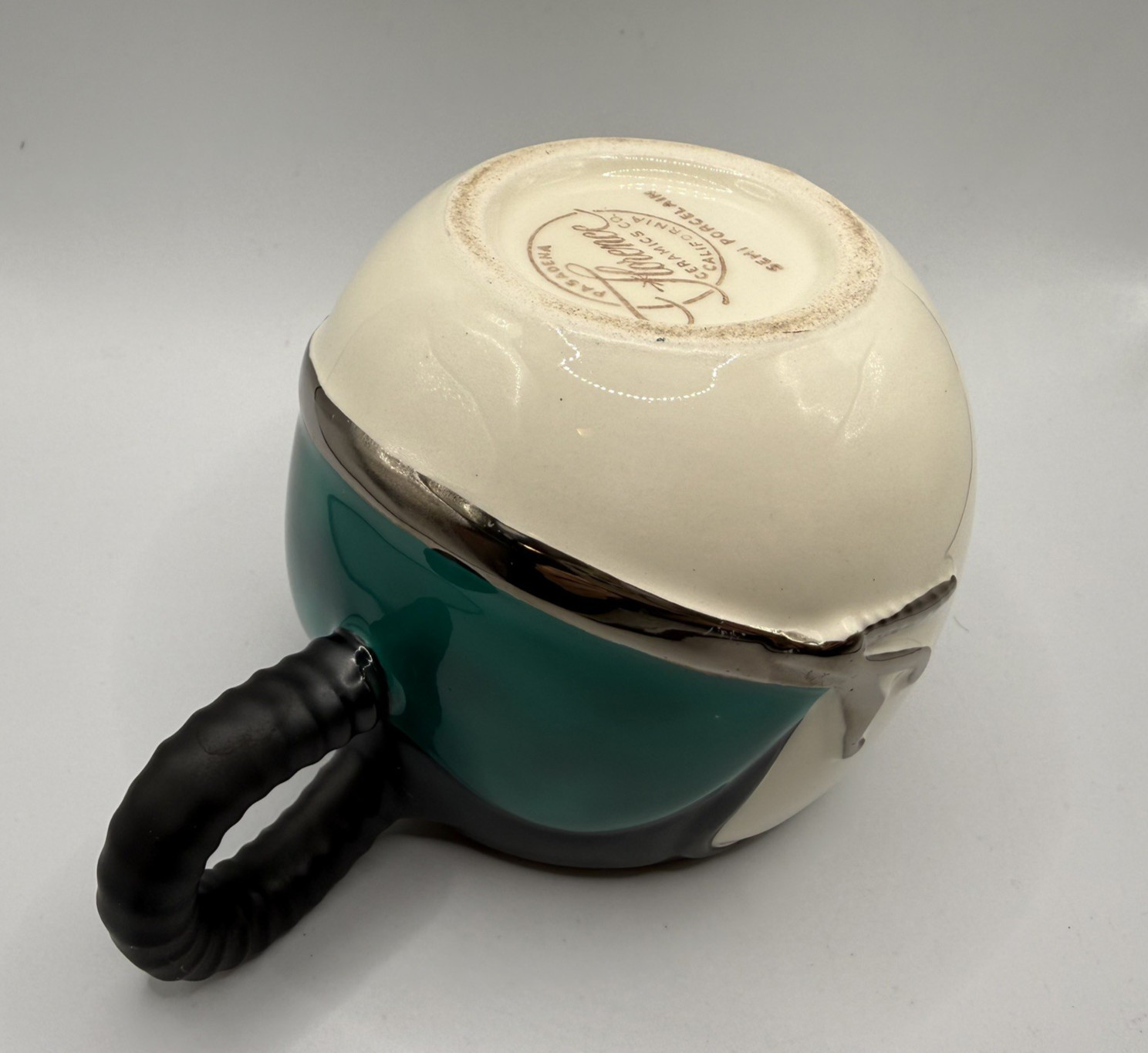 RARE VTG 1950's Florence Ceramics F-104 Lockheed Starfighter Pilot Helmet Mug