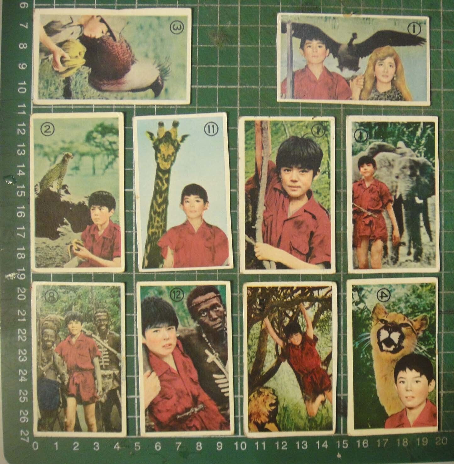 BS1-196) vintage 1960\'s Japan Menko Trading Cards ~ Kenya Boy (少年ケニヤ) x 10