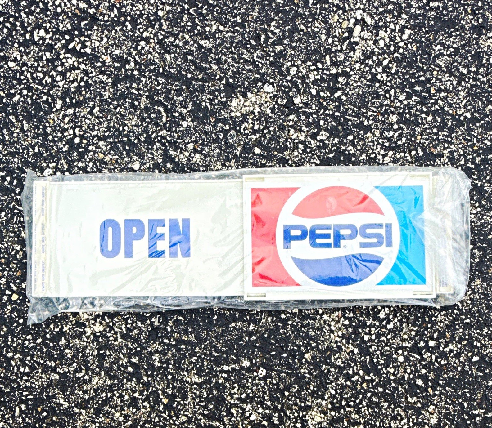 Pepsi Open Closed Thank You Advertising Sign Set, White Red Blue Soda Theme