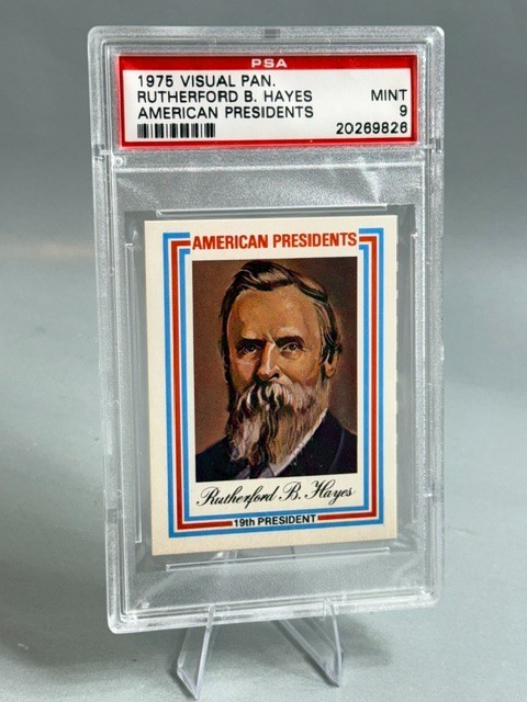 Vintage 1975 Visual President Rutherford B Hayes Memorabilia Tobacco Card PSA 9
