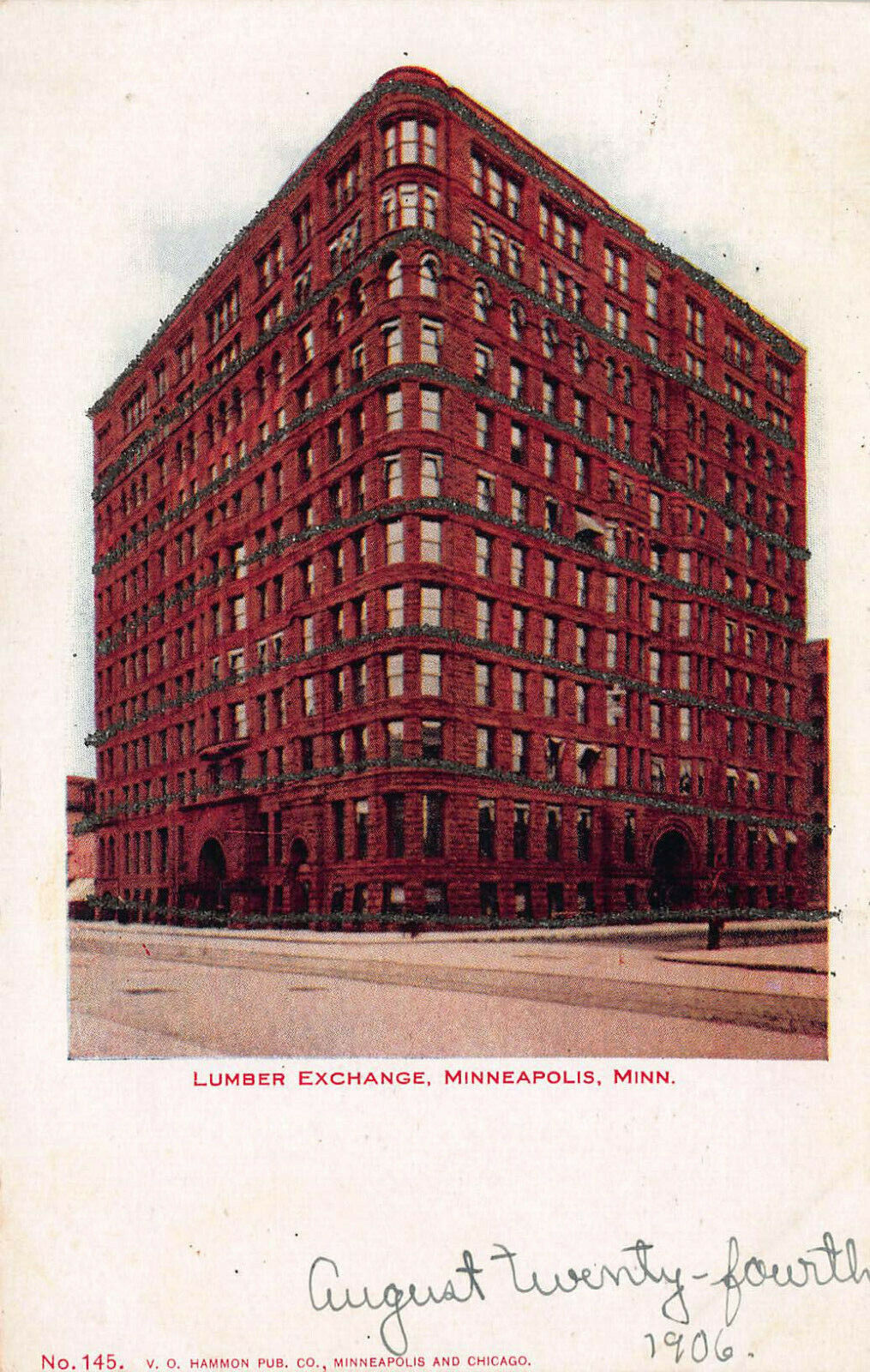 Lumber Exchange, Minneapolis, Minnesota, Early Postcard, Used in 1906