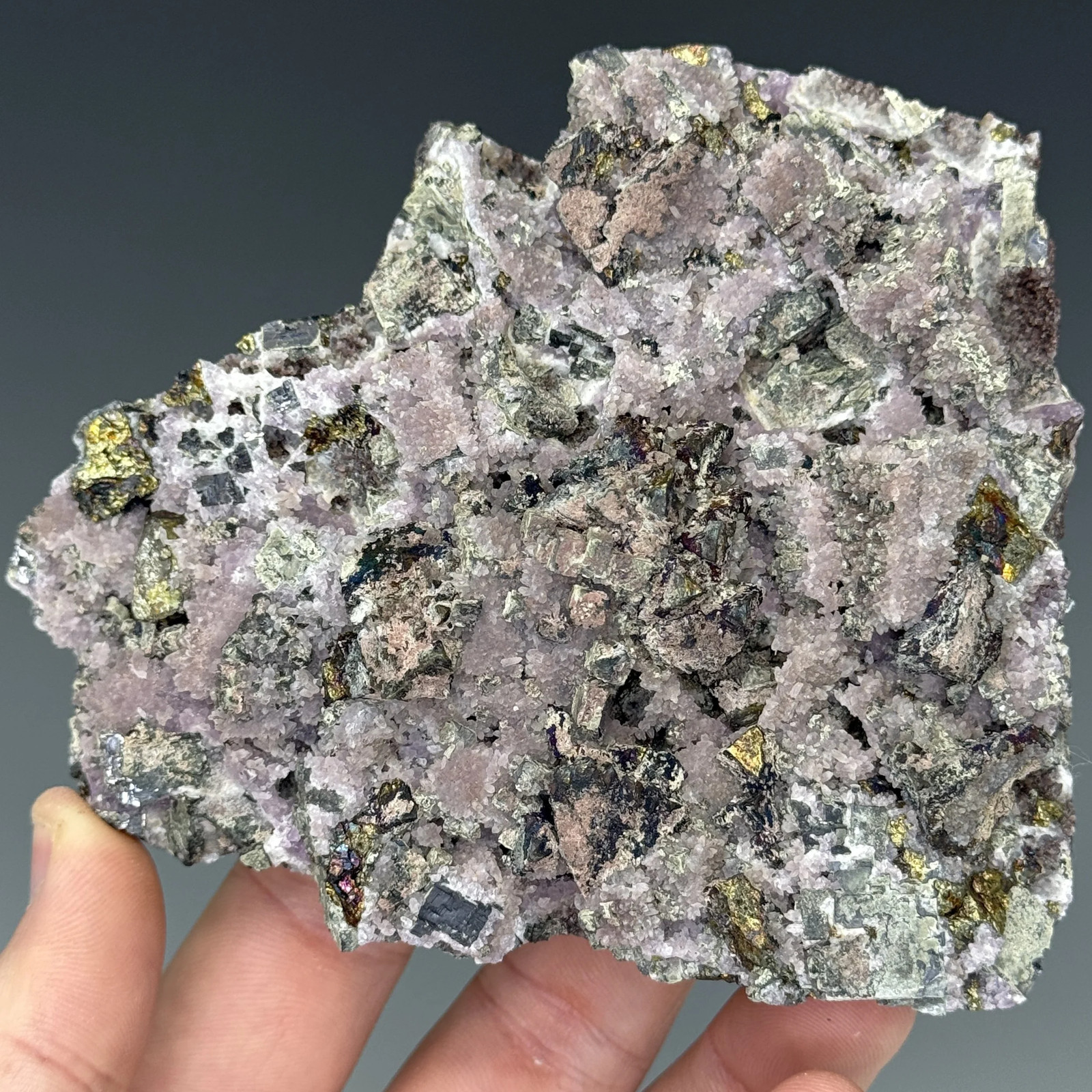 Amethyst, Galena, Chalcopyrite, Sphalerite, P Vein, Commodore Mine, Creede Dist