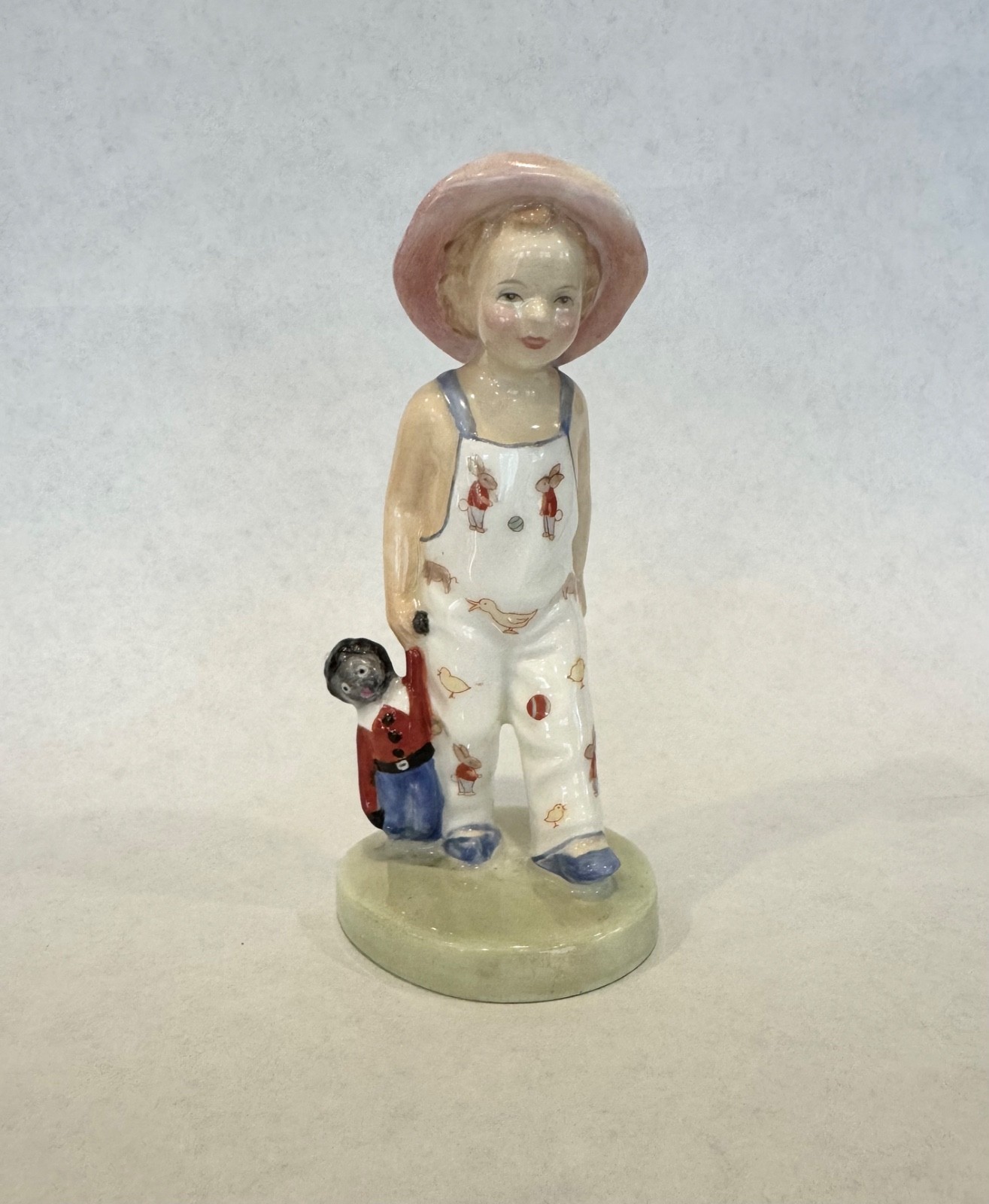 Vintage ROYAL DOULTON Figurine HN2040 RN842482  Boy w/ Doll, Bunnykins Overalls