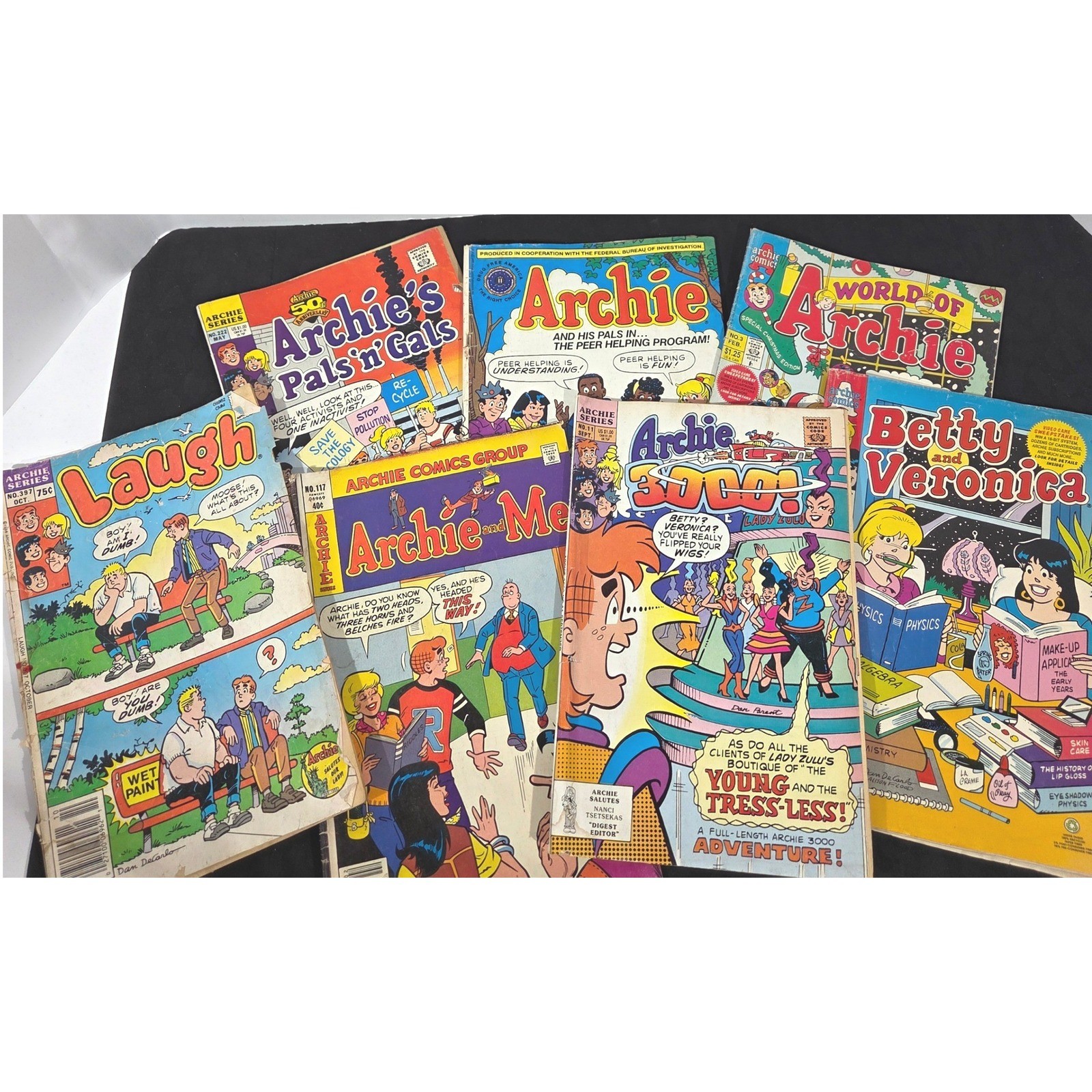 Vintage Archie Comics Lot 7 Betty and Veronica Archie 3000 Laugh Pals n Gals 80s