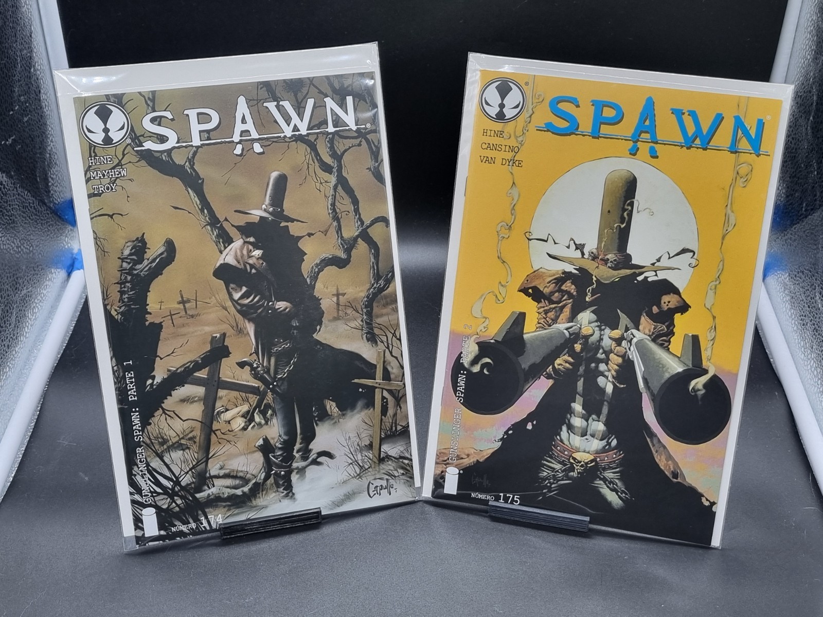 Spawn #174 & 175 MX - 1st app Gunslinger Mexican Lot of 2 - Polybagged