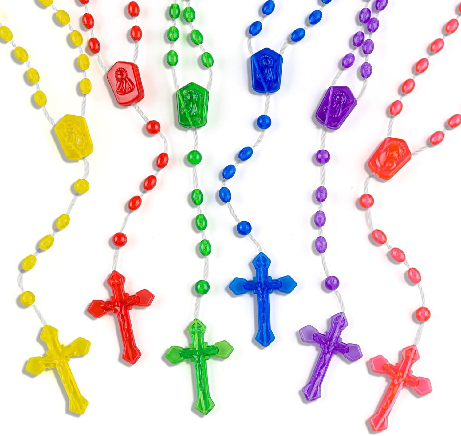 120 Pcs Plastic Rosary 17 Inch Bulk Rosaries Prayer Plastic Rosary Beads