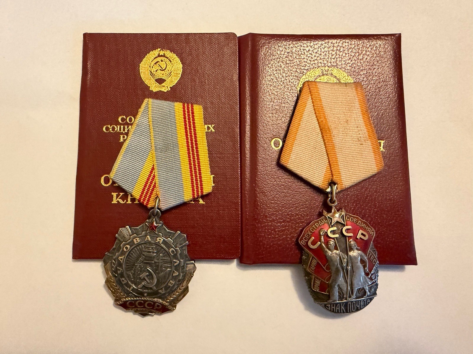 Cold War Soviet Russian Medals With Booklets Matching Numbers Books