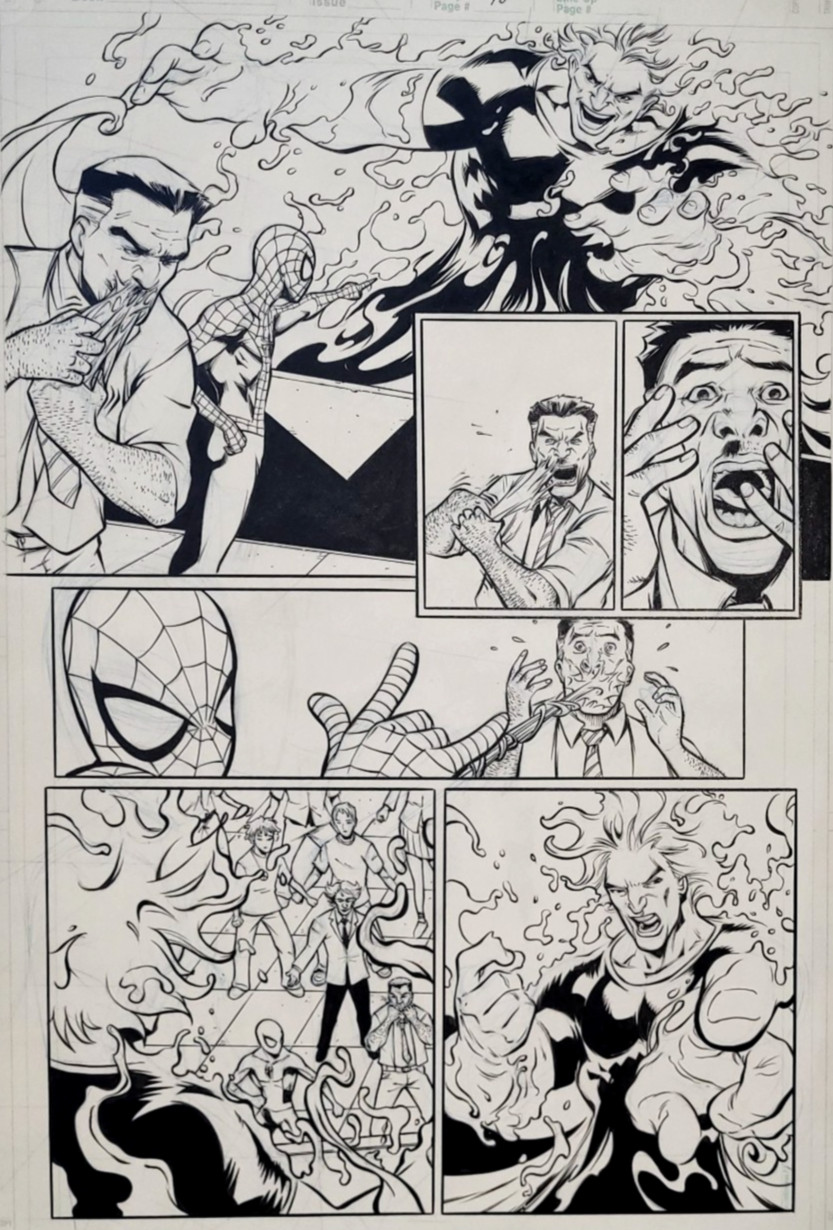SPIDER-MAN vs Hydro-Man, J. Jonah Jameson~ POP MHAN~ Original Art 2007