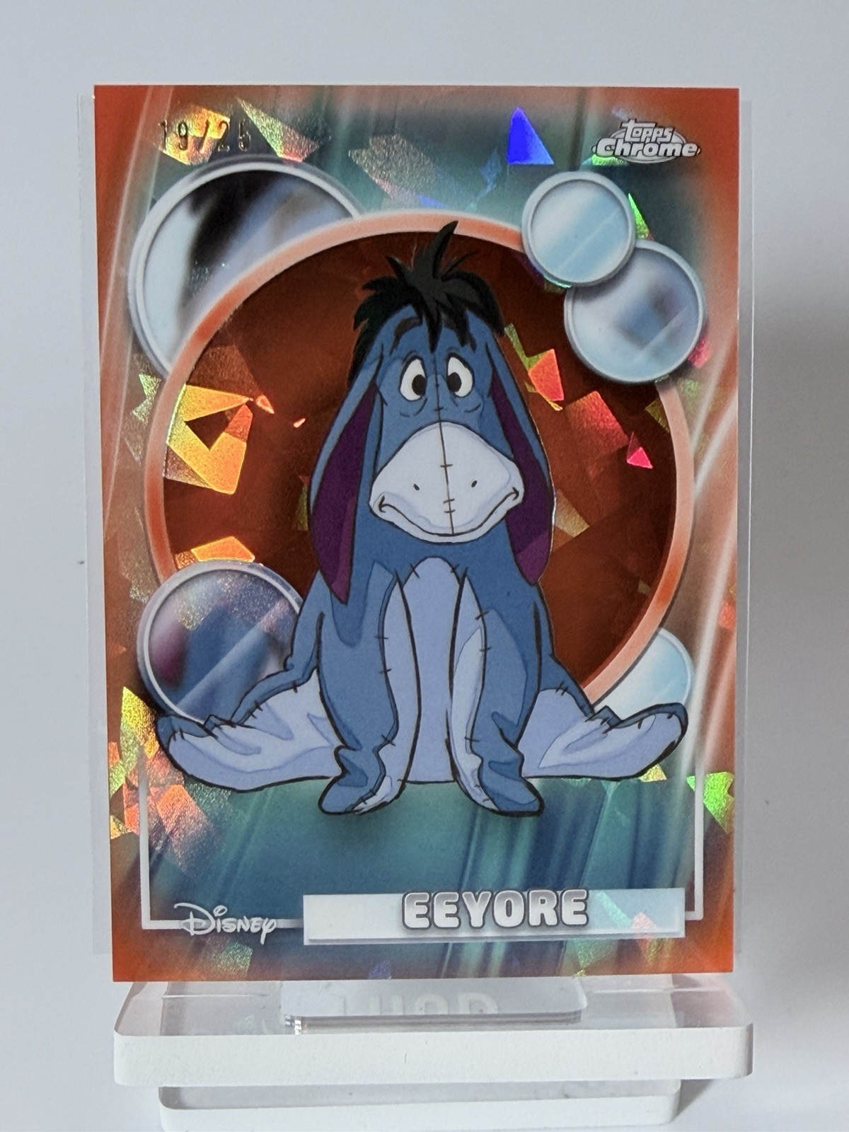 2026 Topps Chrome Sapphire Disney Eeyore Orange Refractor #/25 Perfect Card