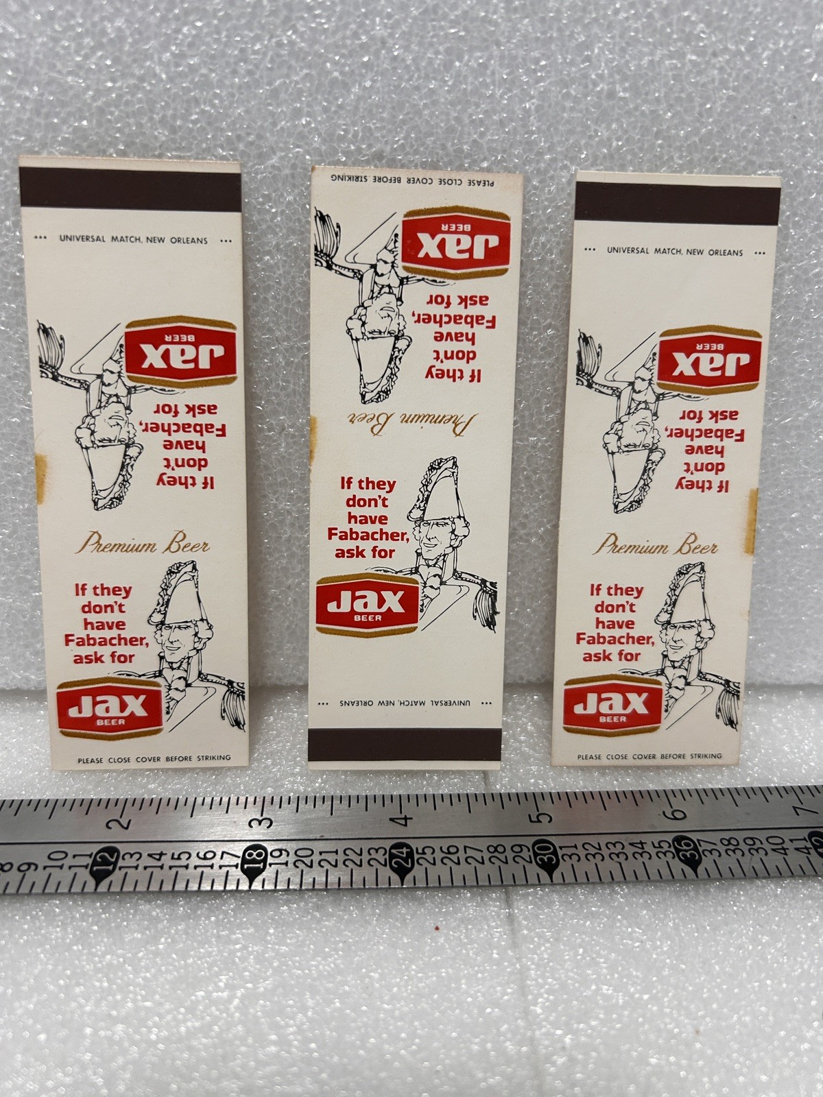 Vintage Jax Beer Matchbook Covers Set (Qty 3) – Late 1960s to Early 1970s VG