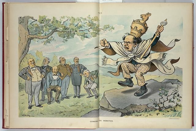 New York NY 1903 William Jennings Bryan Cursing the Heretics Puck Cartoon