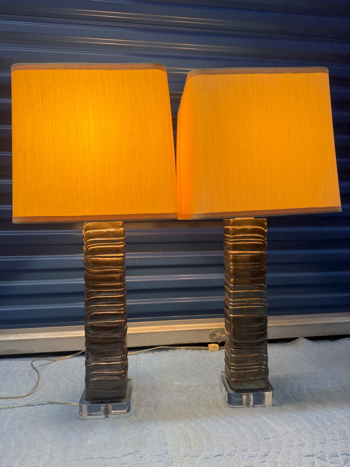 ROBERT KUO  Cooper REPOUSSE RARE, MUSEUM WORTHY LAMPS