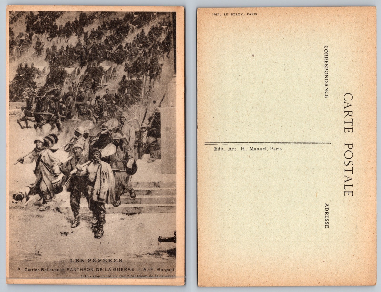 Pantheon De La Guerre Paris Military March Postcard