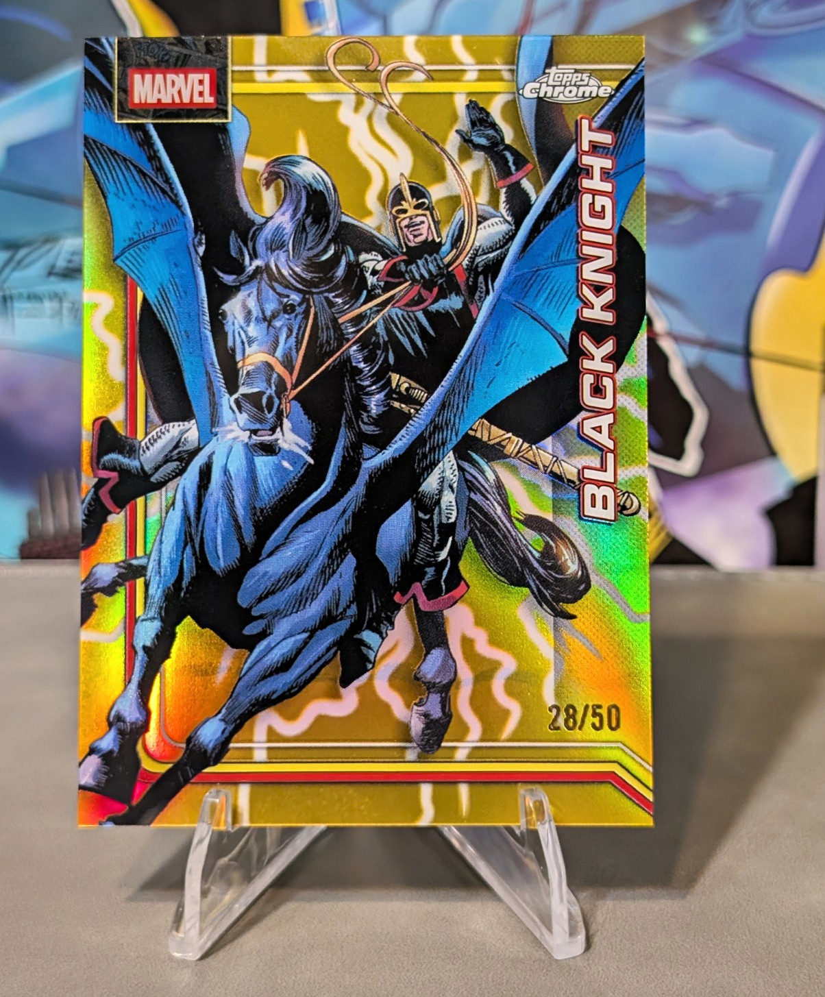 Topps Chrome Marvel Black Knight Serial Numbered #28/50 Non-Sport Card