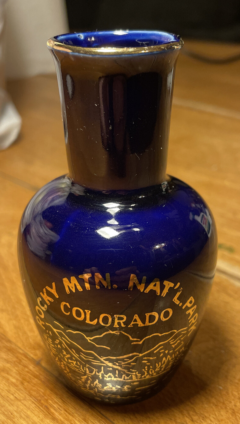 Vintage Souvenir Rocky Mtn. Nat’l Park Vase Made in Japan