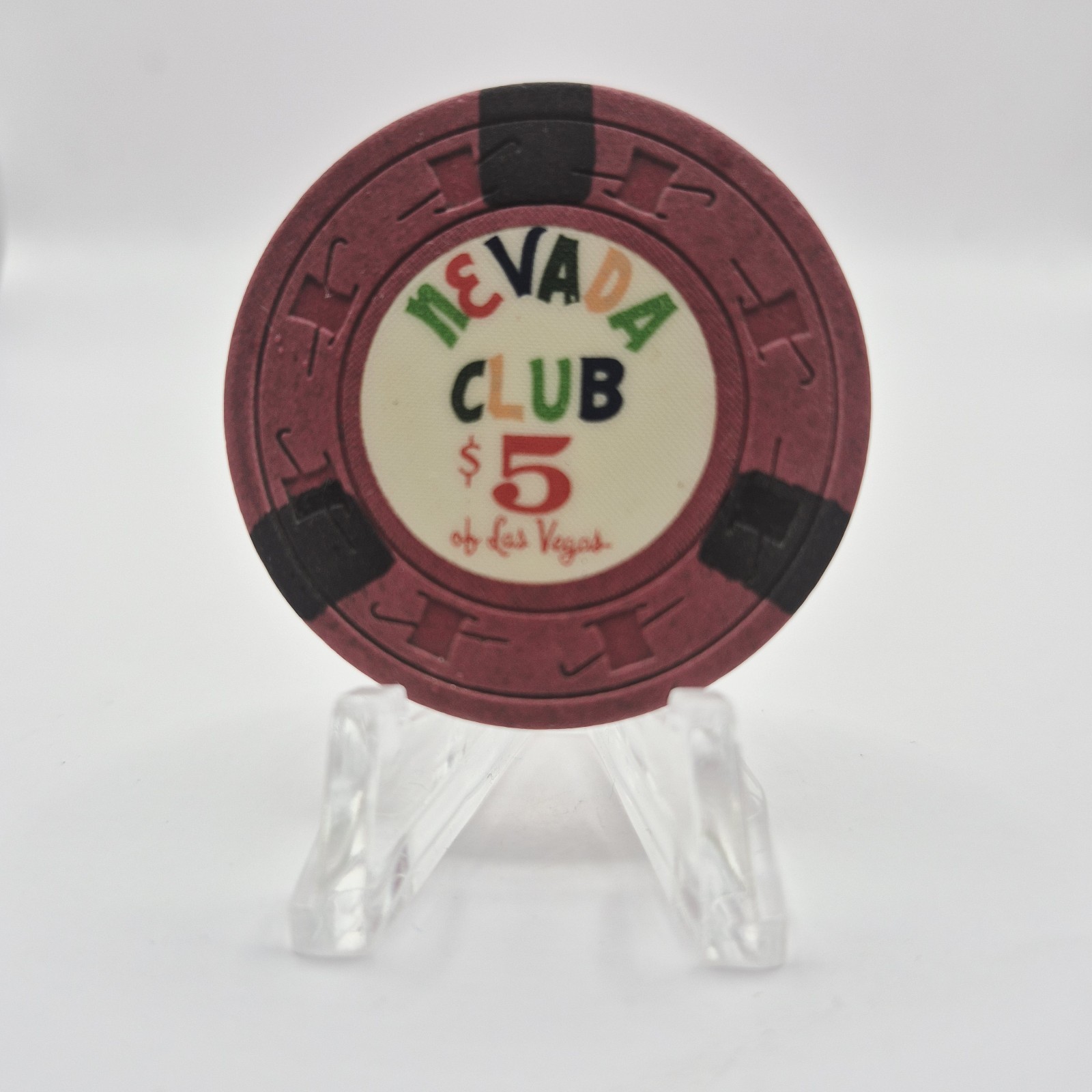 Nevada Club Casino LV  NV 1959 $5 Casino Chip N3703 Dark Green A&C Orange D&L