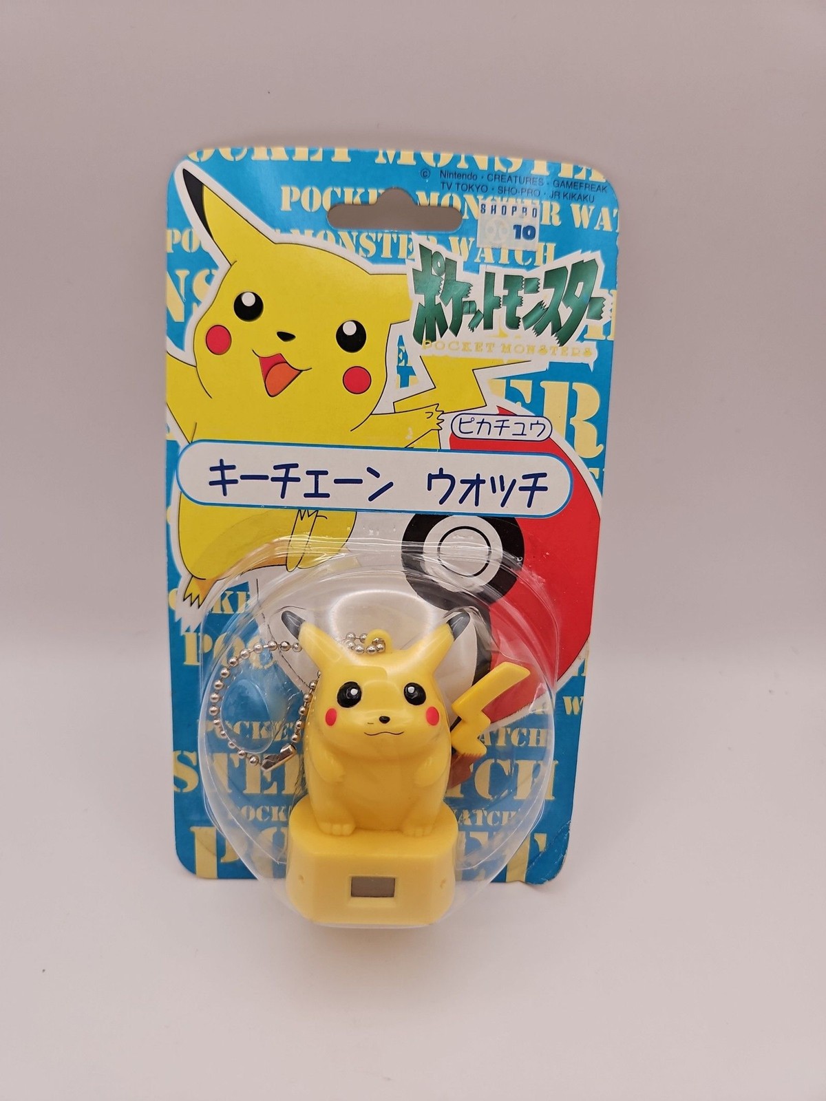 1998 TOMY Pokémon Pikachu Digital Keychain Watch Figure New on Card Japan Import