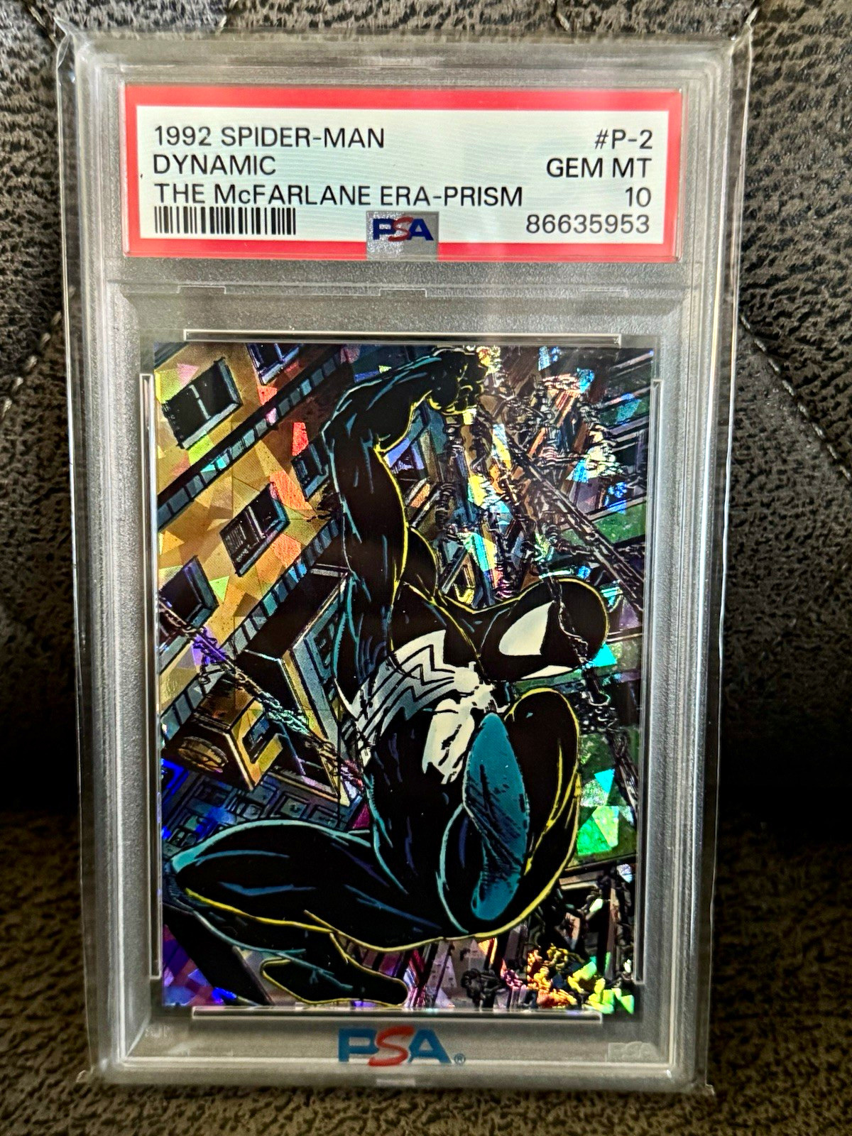 1992 Spider-Man: The McFarlane Era Prism Insert Dynamic #P-2 PSA 10 💎💎💎
