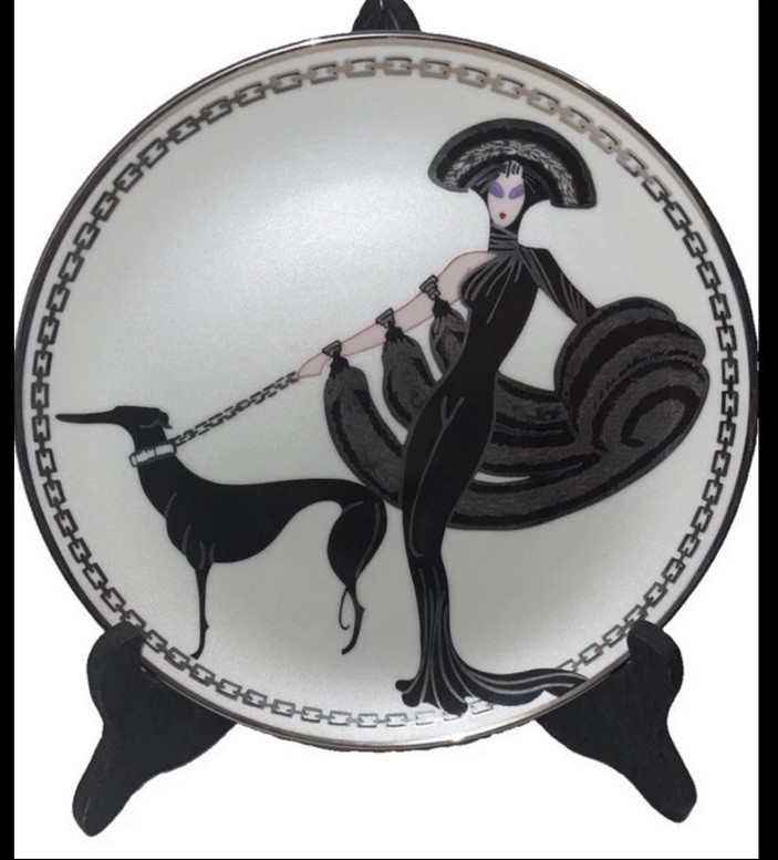 Pretty VTG House of Erte Art Deco Women Plate Franklin Symphony Black 