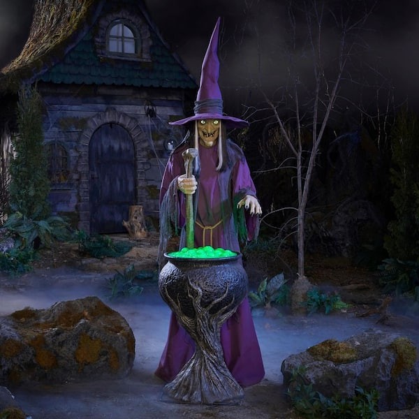 Home Accents 8 FT Wicked Woods Animated LED Brewing Witch 26SV25327