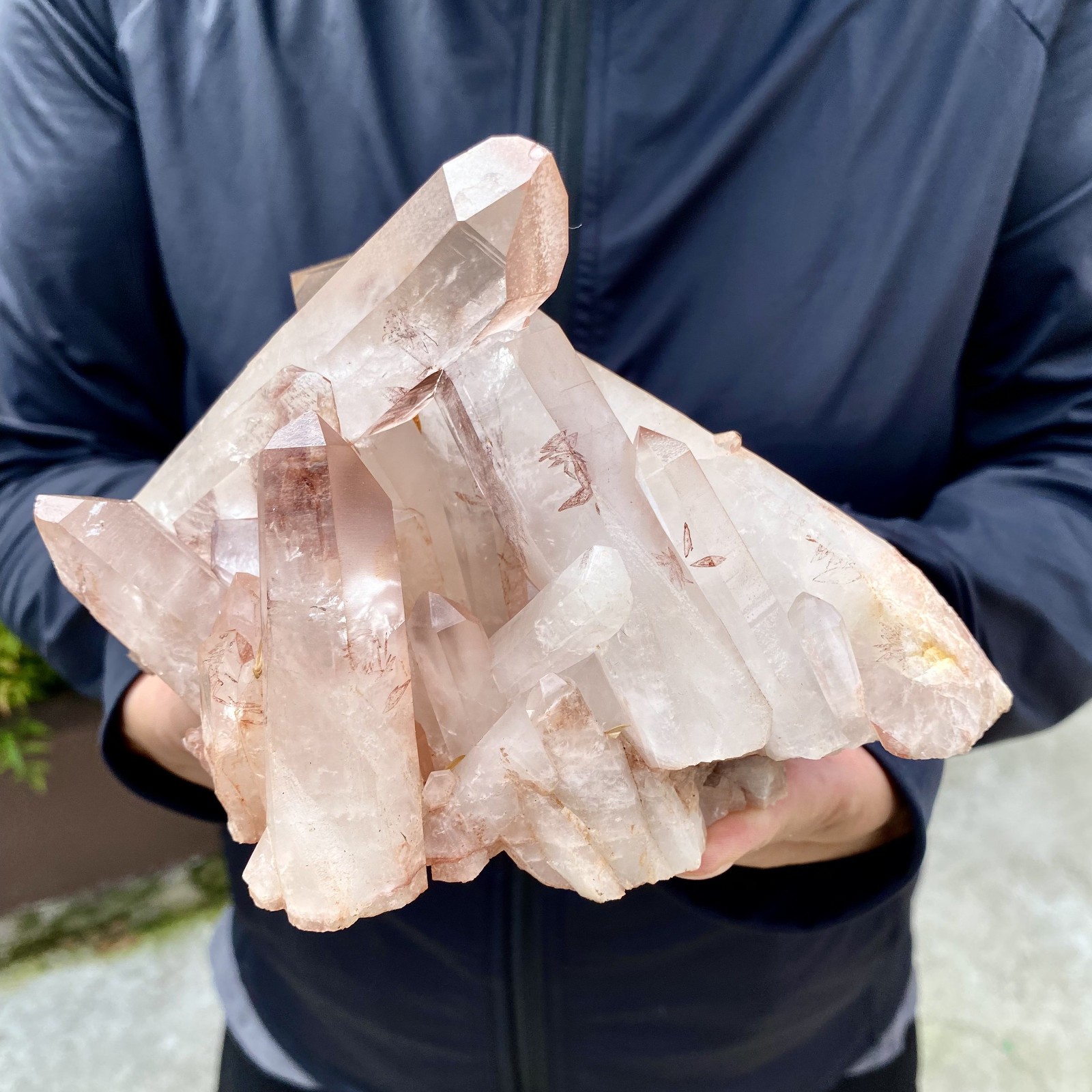 2.06LB A+++Large natural pink crystal Himalayan quartz cluster/mineral-