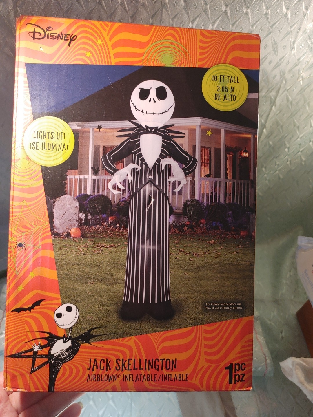 Disney Jack Skellington 10ft LED Gemmy Airblown Inflatable Christmas Halloween Disney Jack Skellington 10ft LED Gemmy Airblown Inflatable Christmas Halloween