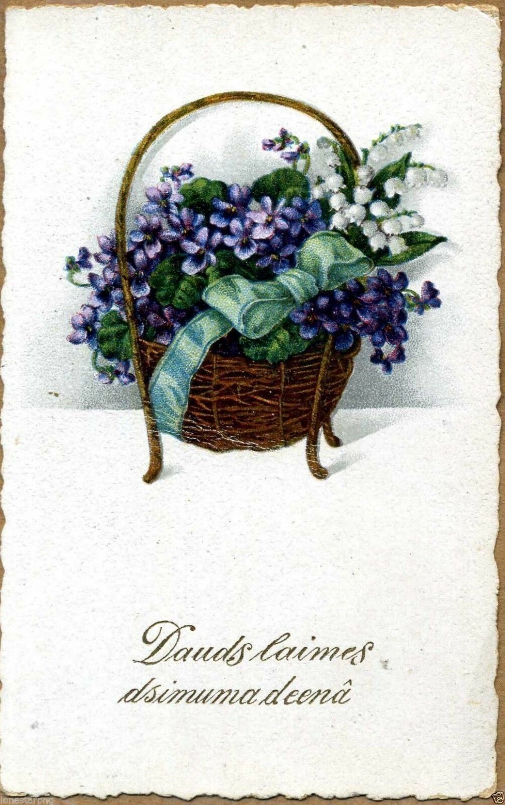Latvia 1920's Birthday Postcard 2
