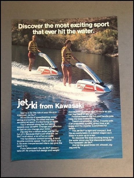1978 Kawasaki Jet Ski Vintage 1-page Sales Brochure Sheet