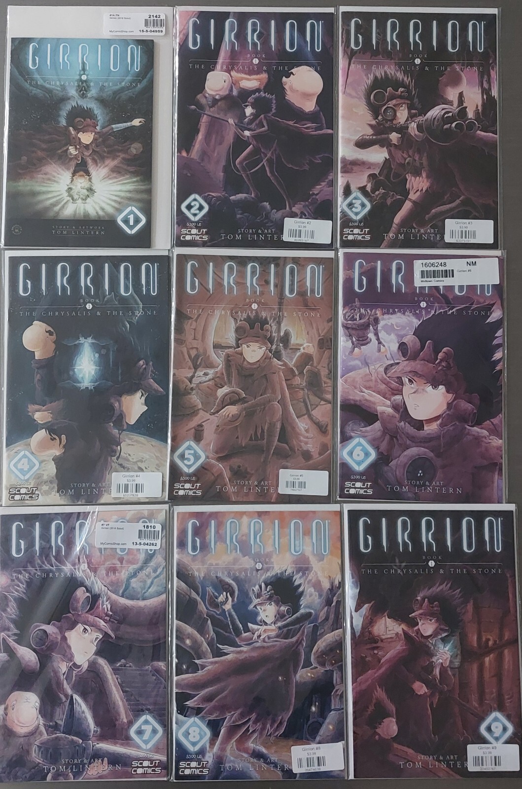 Girrion Complete Set 1-9 Scout Comics