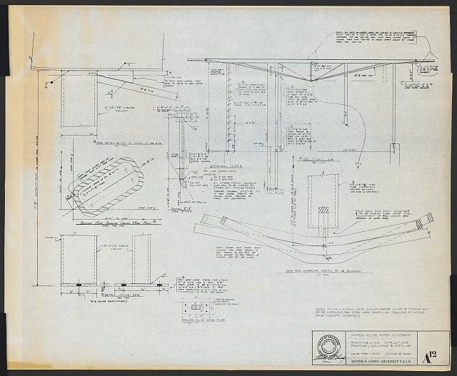 Photo:Aspen Colorado 1960s Victor Lundy Aspen House Roof Framing Drawing