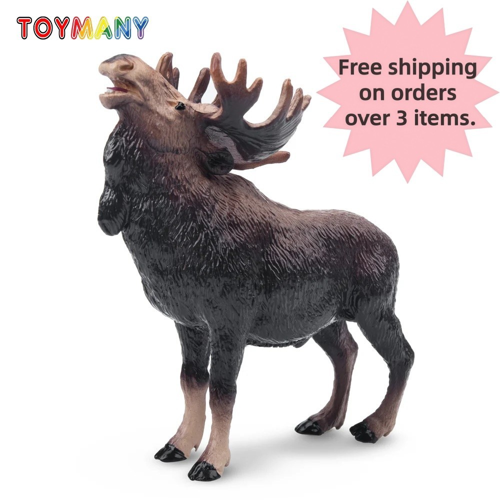 Toymany Mini Moose Figurine Toy - Small Size