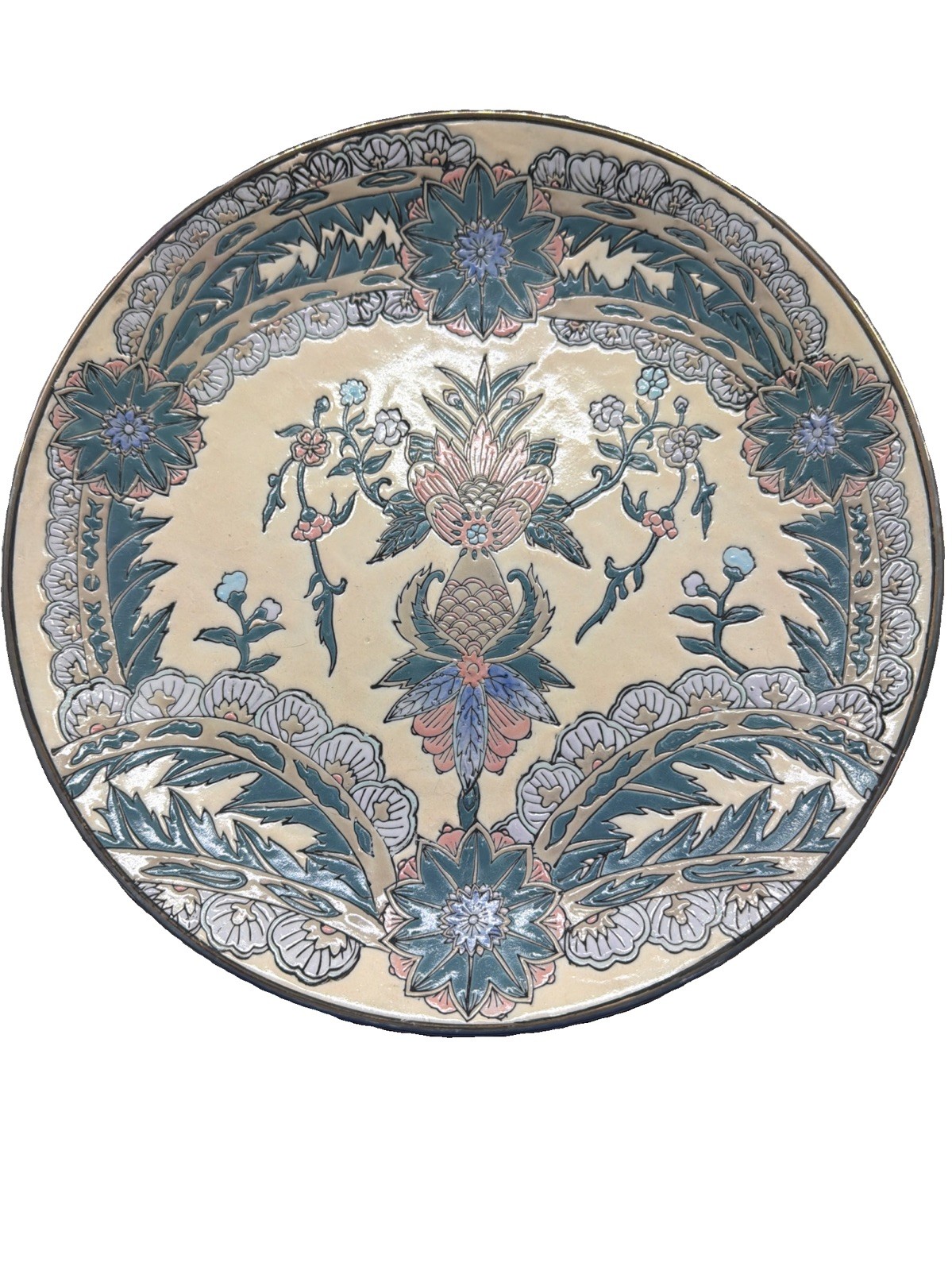 vintage 1970s Andrea by Sadek decorative ceramic, Indo-European floral design