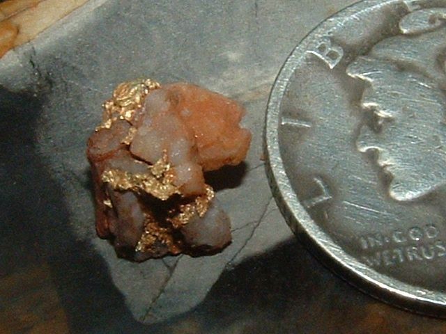 CAPROCK GOLD QUARTZ SPECIMEN .28 GRAM NATURAL GOLD IN QUARTZ