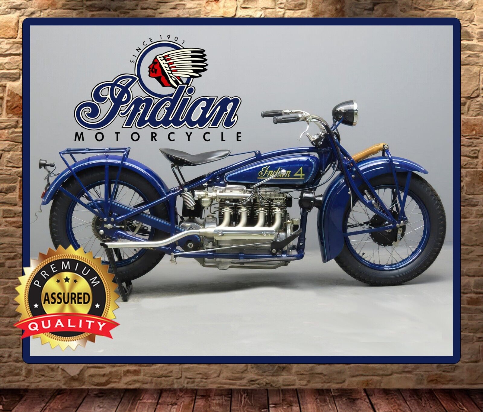 Indian Motorcycles - 1928 - 401 -Vintage - Metal Sign 11 x 14