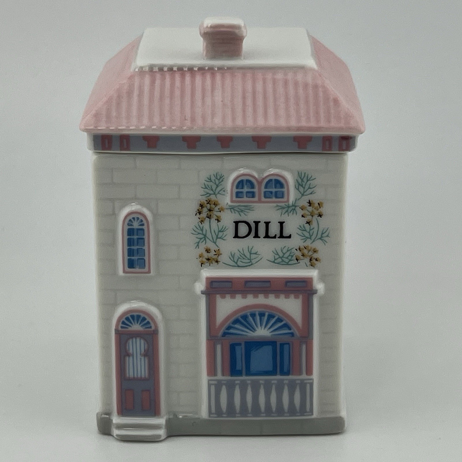 Vintage 1989 Lenox Spice Village DILL Spice Jar Fine Porcelain Miniature House