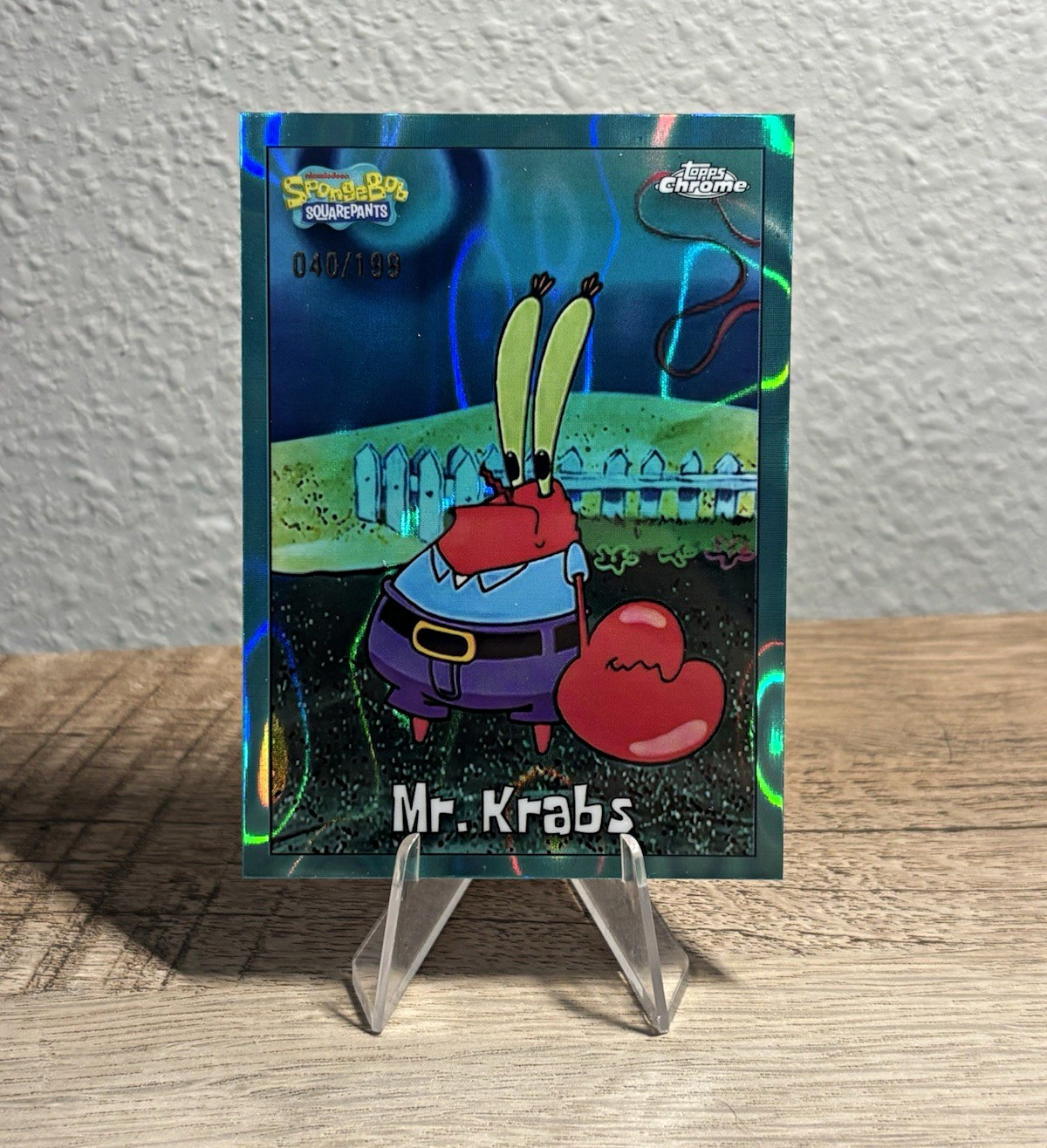 Topps 2025 Chrome SpongeBob SquarePants Mr. Krabs #28 Serial #/199