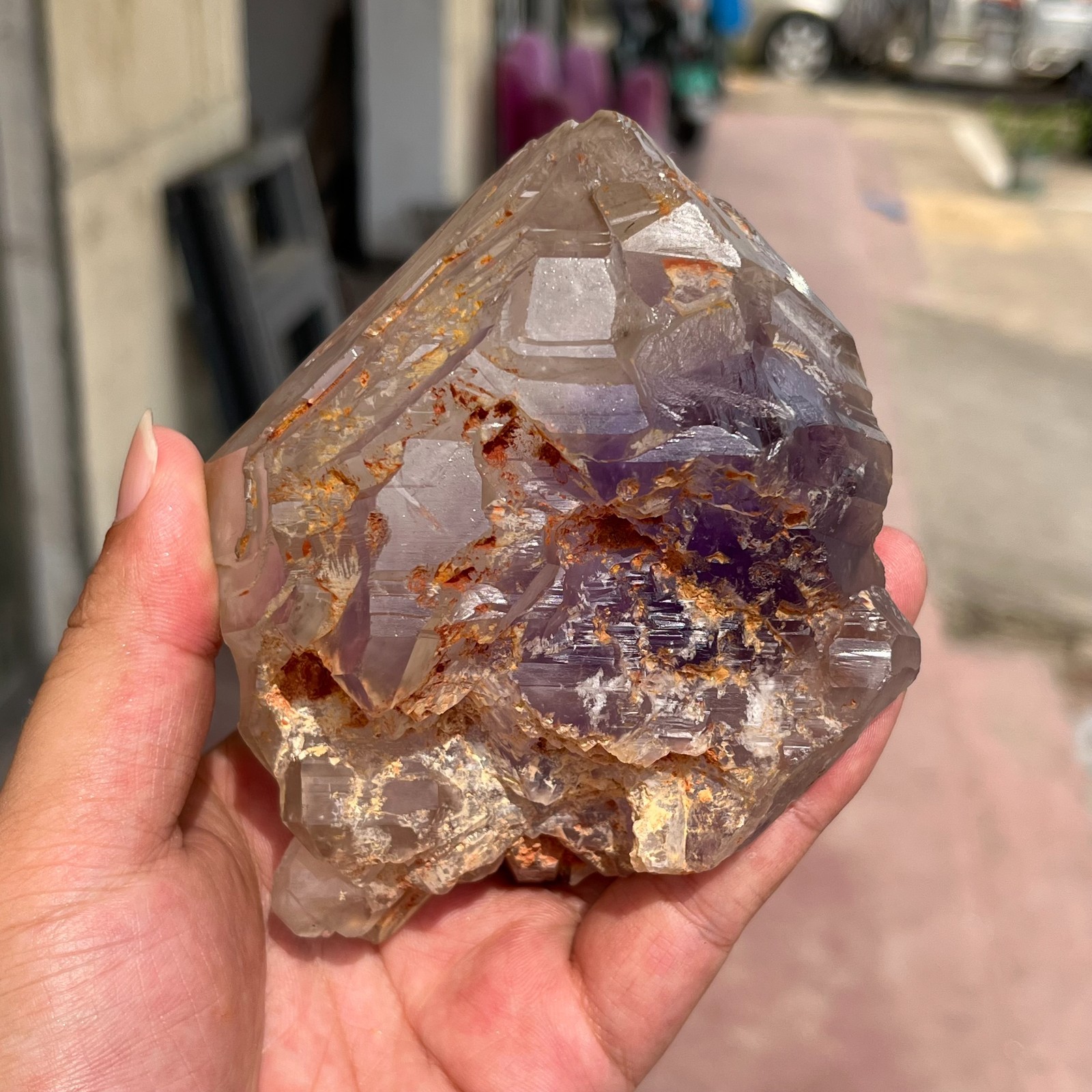 779g Natural Amethyst Backbone Quartz Crystal Skeleton Mineral Specimen Healing