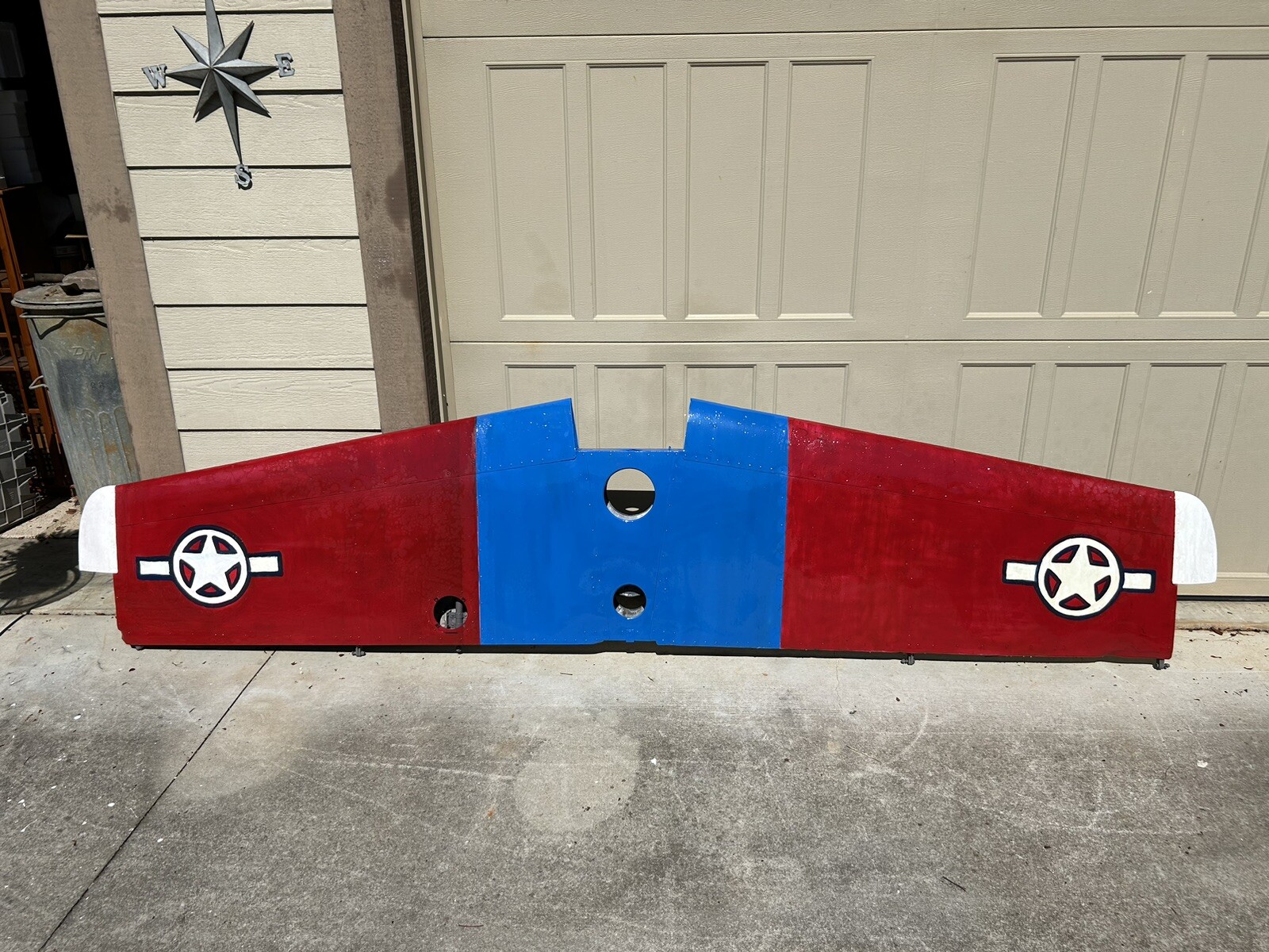 Aluminum Airplane Tail With American Eagle WWII Design Man-Cave Bar Display