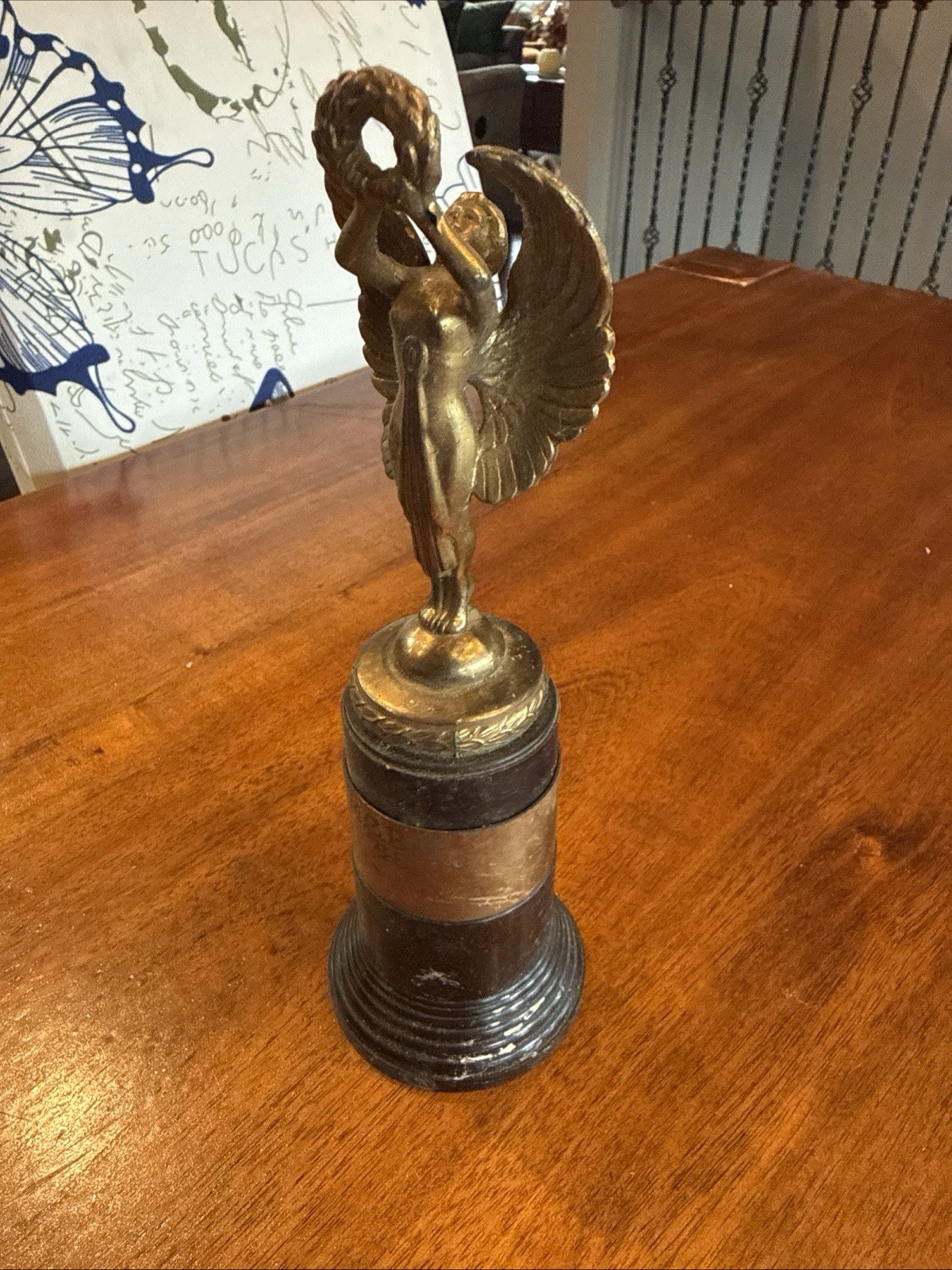 1948 MCBC Bronze Goddess Winged Trophy  Vintage 